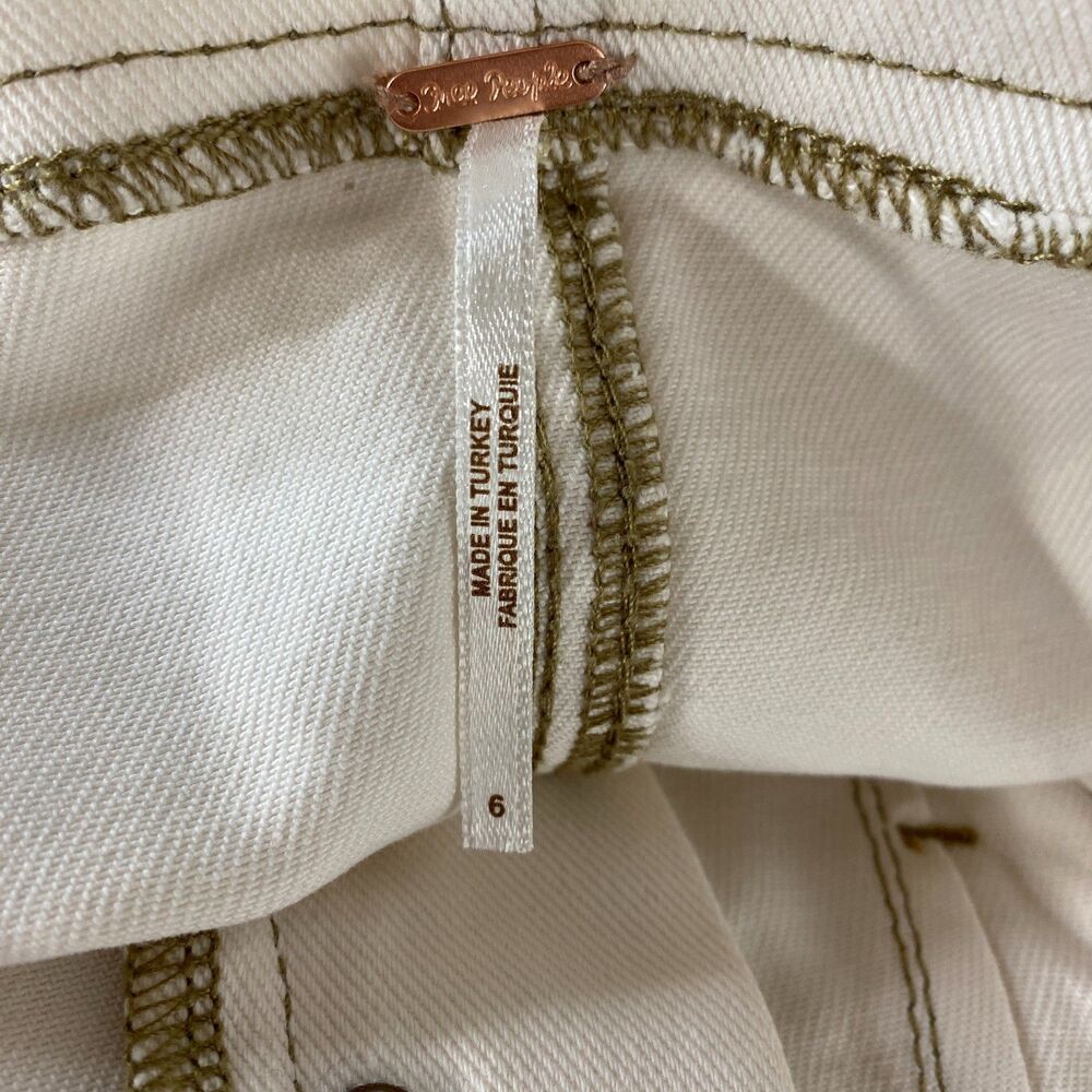 Free People High Waist Shorts in Cream - Picture 5 of 7